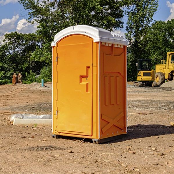 how often are the portable restrooms cleaned and serviced during a rental period in Accomack County Virginia